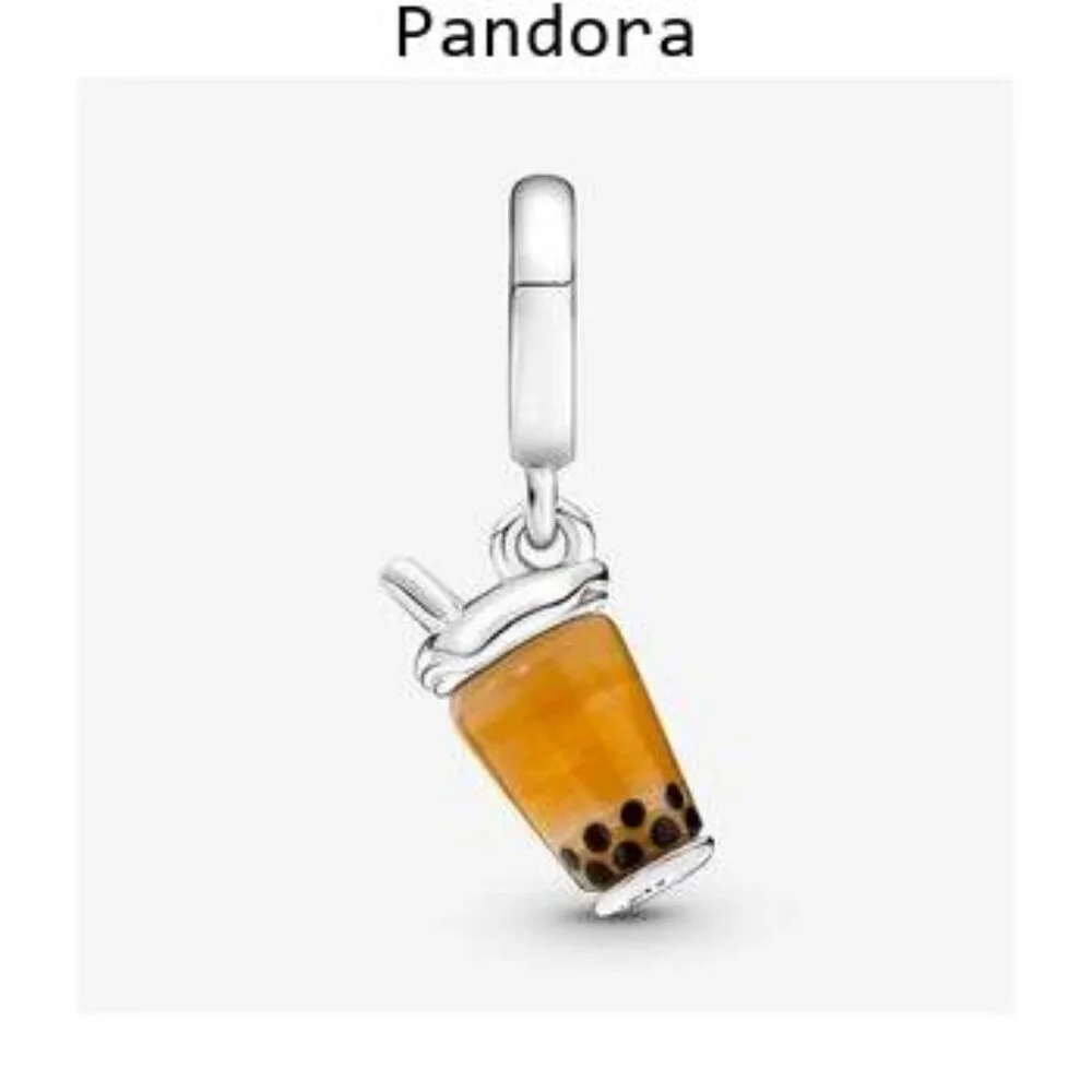 Authentic Pandora Murano Glass Bubble Tea Dangle Charm.